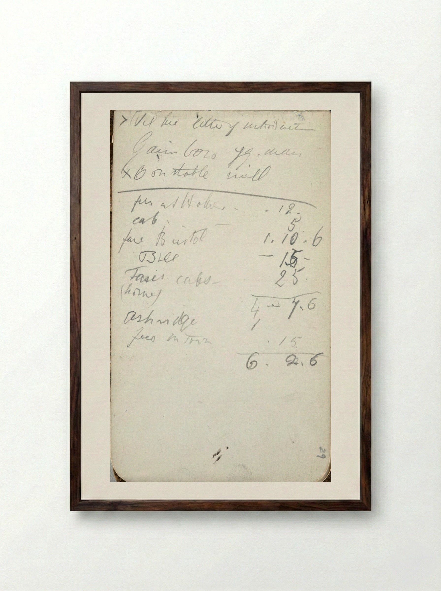 Untitled (Personal Ledger and Notes) - Frederic Leighton - Framed Print Dark Wood