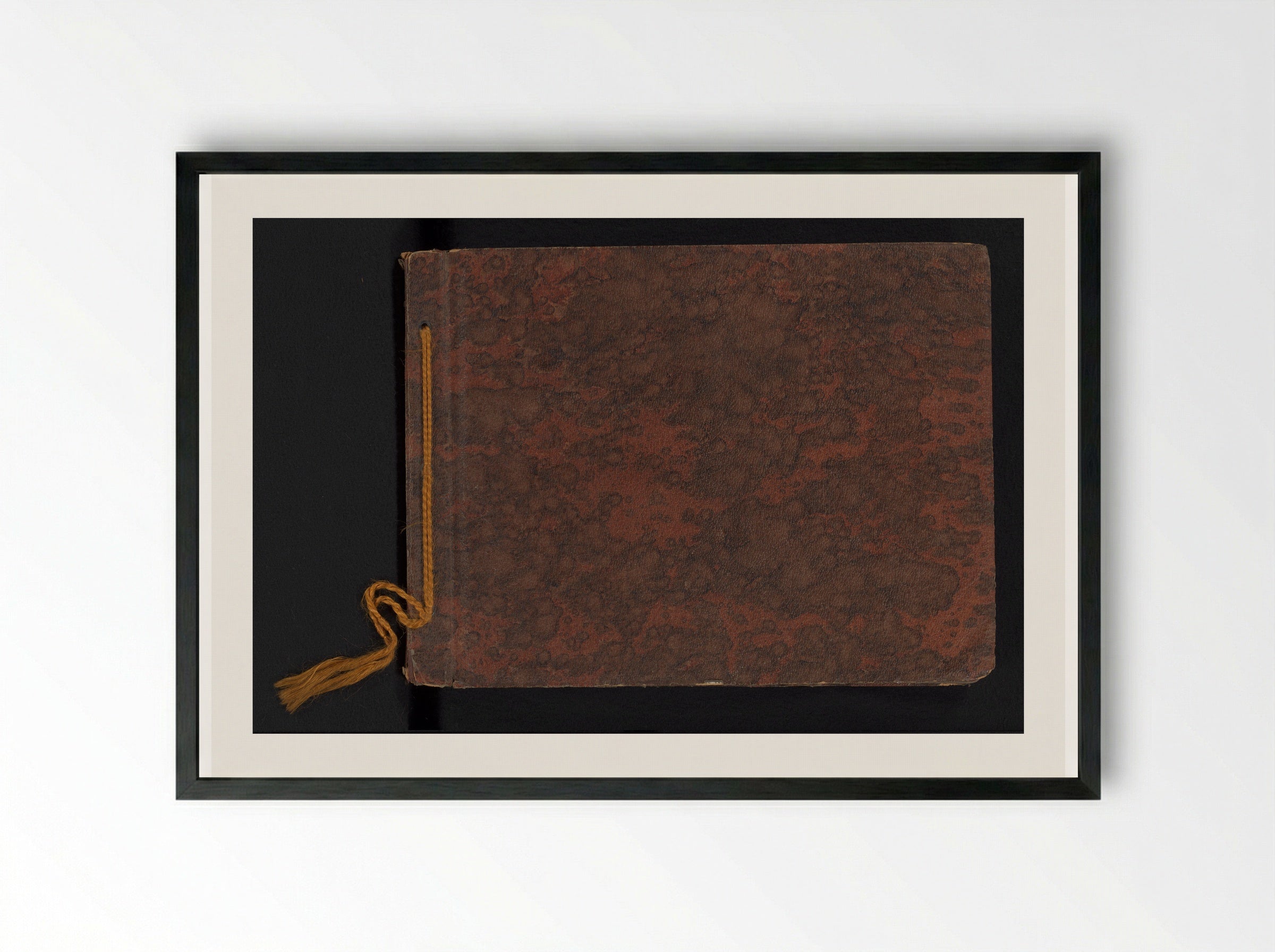Untitled (Photo Album Cover with Marbled Texture) - Solis Prints - Framed Print Black
