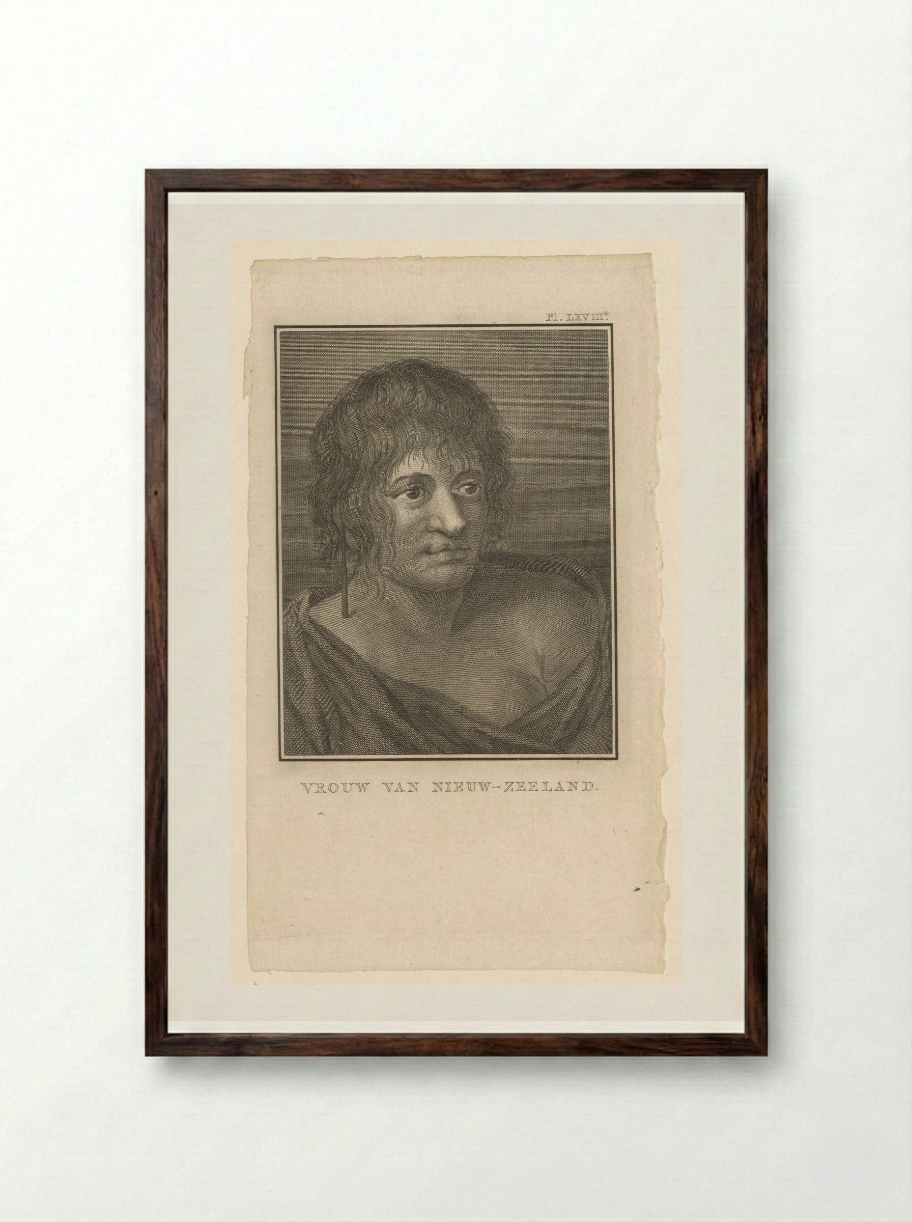 Untitled (Portrait of a Woman from New Zealand) - Solis Prints - Framed Print Dark Wood