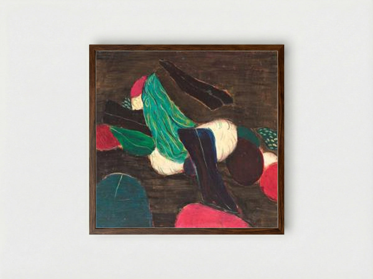 Untitled (Reclining Figure) - Ion Alin Gheorghiu - Framed Print Dark Wood
