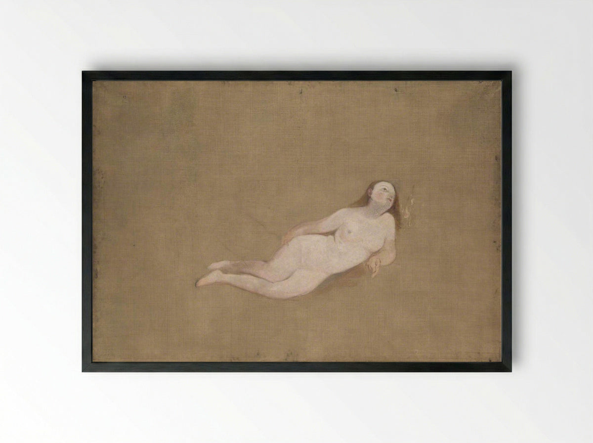 Untitled (Recumbent Nude) - William Turner - Framed Print Black