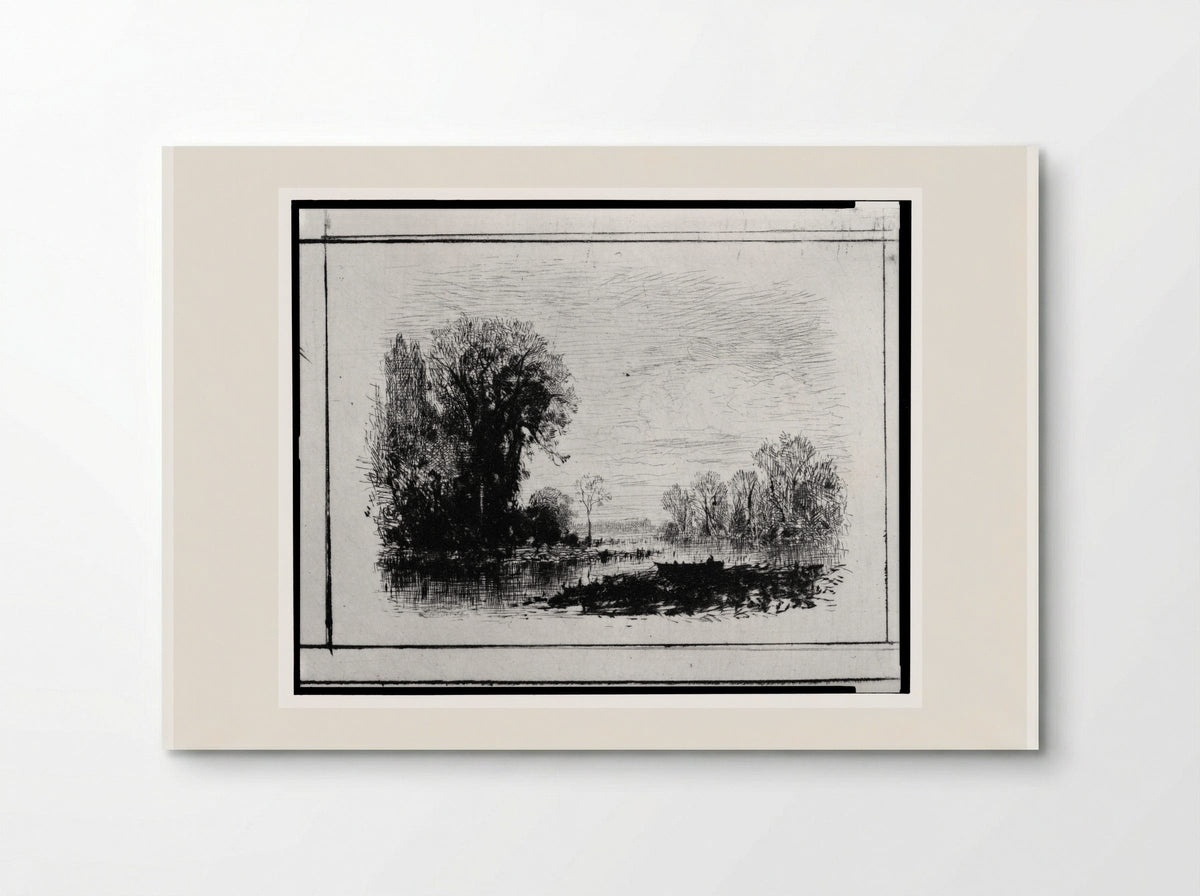 Untitled (River Scene with Boat) - Maxime Lalanne - Poster