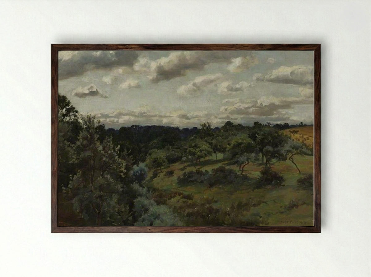 Untitled (Rolling Countryside) - Alfred Parsons - Framed Print Dark Wood