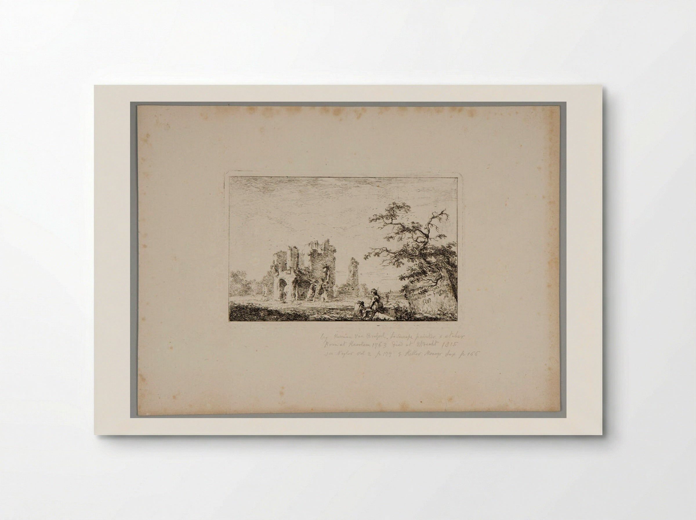 Untitled (Ruined Building with Figure) - Hermanus van Brussel - Poster