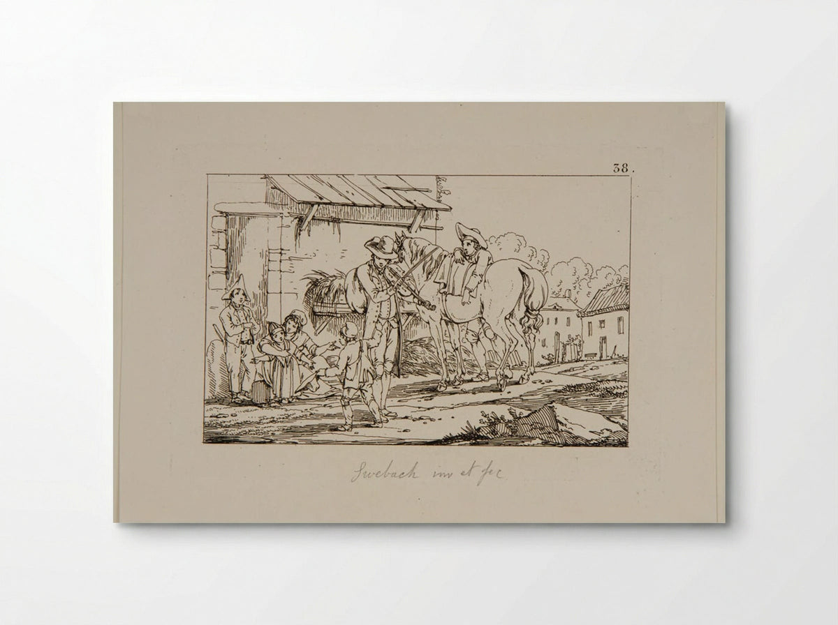 Untitled (Rural Scene with Horse and Figures) - Jacques-Francois-Joseph Swebach - Poster