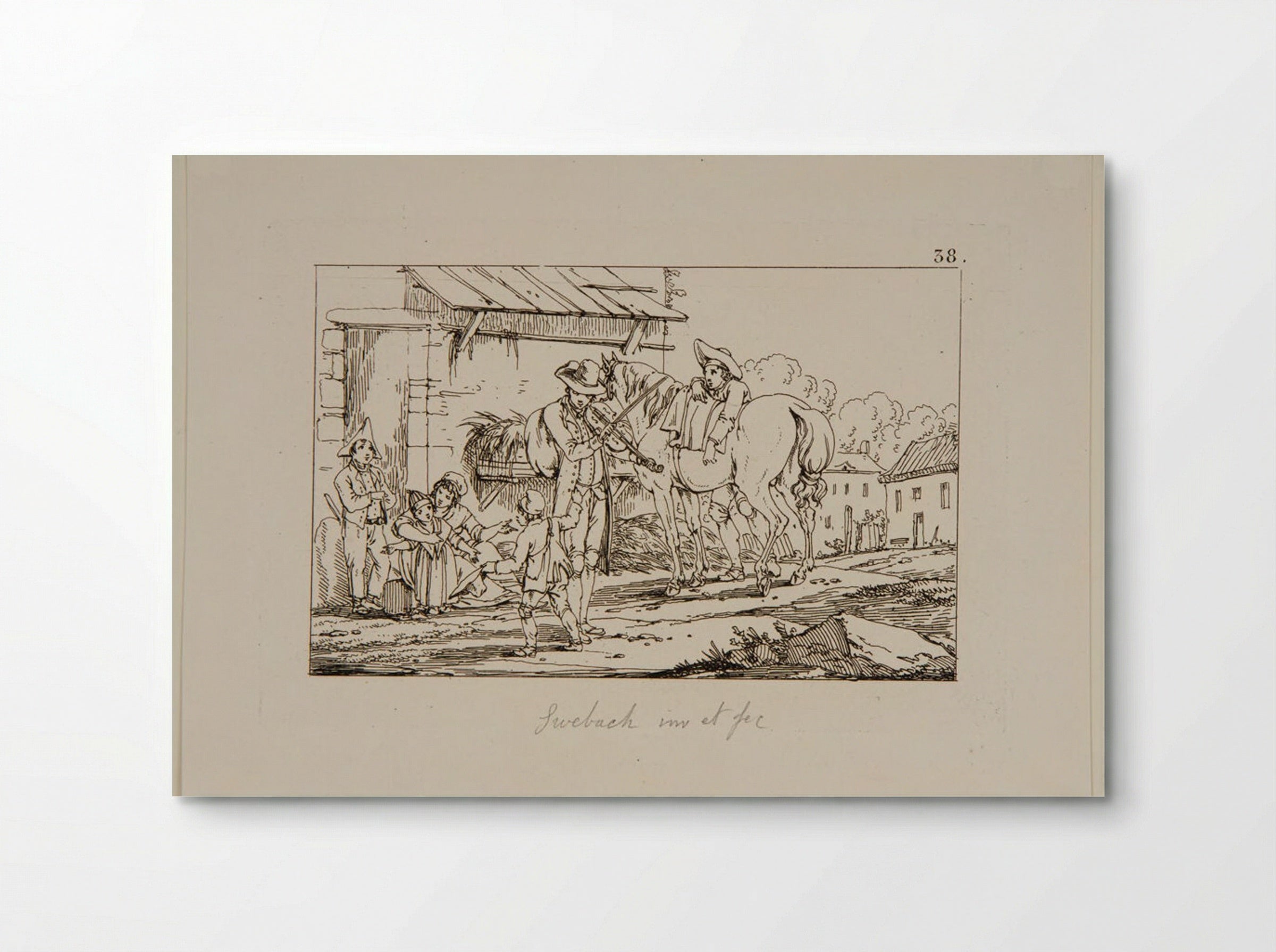 Untitled (Rural Scene with Horse and Figures) - Jacques-Francois-Joseph Swebach - Poster