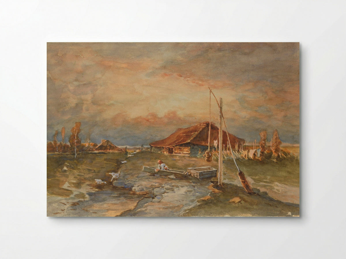 Untitled (Rural Scene with Well and Boat) - Julius Sergius von Klever - Poster