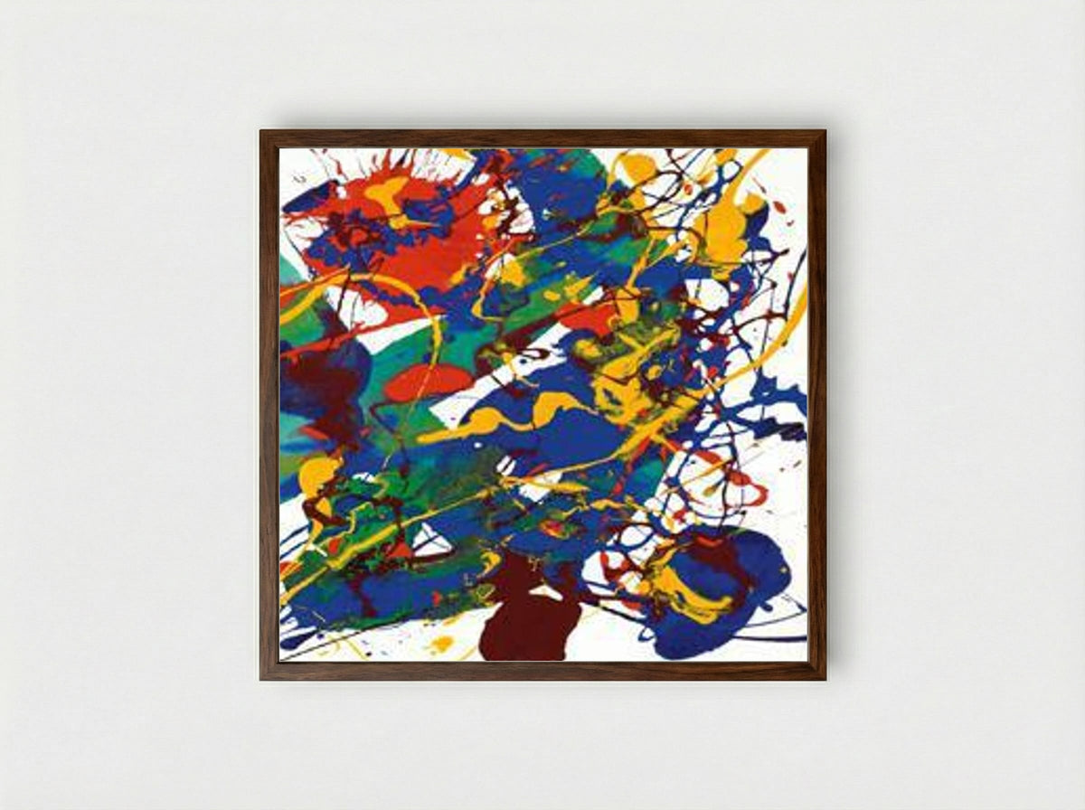 Untitled (SFP94-101) - Sam Francis - Framed Print Dark Wood