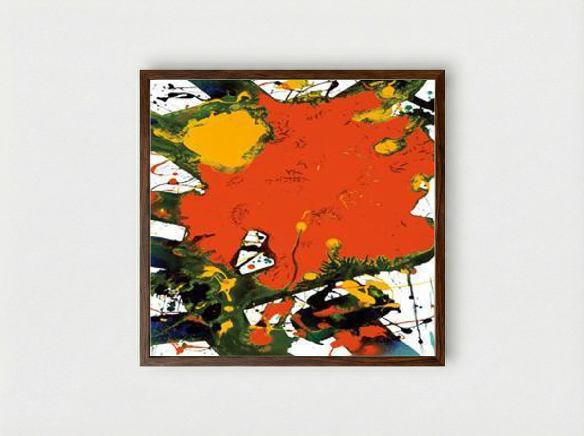Untitled (SFP94-127) - Sam Francis - Framed Print Dark Wood