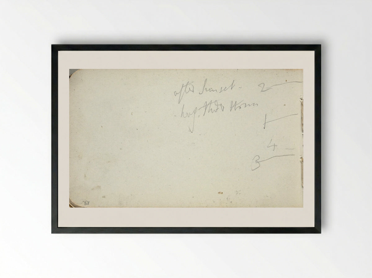 Untitled (Sketchbook Page with Notes) - Frederic Leighton - Framed Print Black
