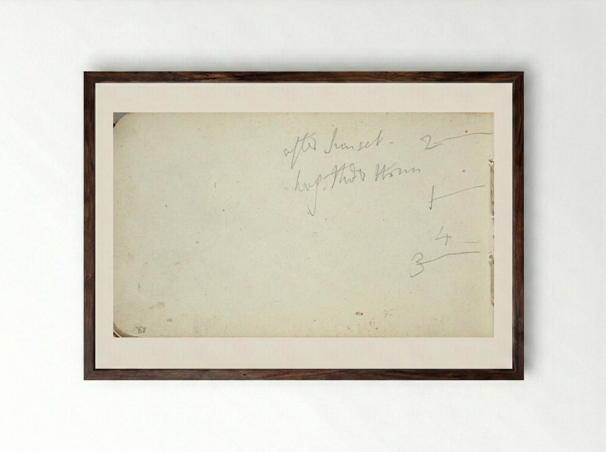 Untitled (Sketchbook Page with Notes) - Frederic Leighton - Framed Print Dark Wood