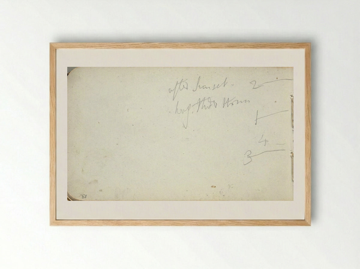 Untitled (Sketchbook Page with Notes) - Frederic Leighton - Framed Print Wood