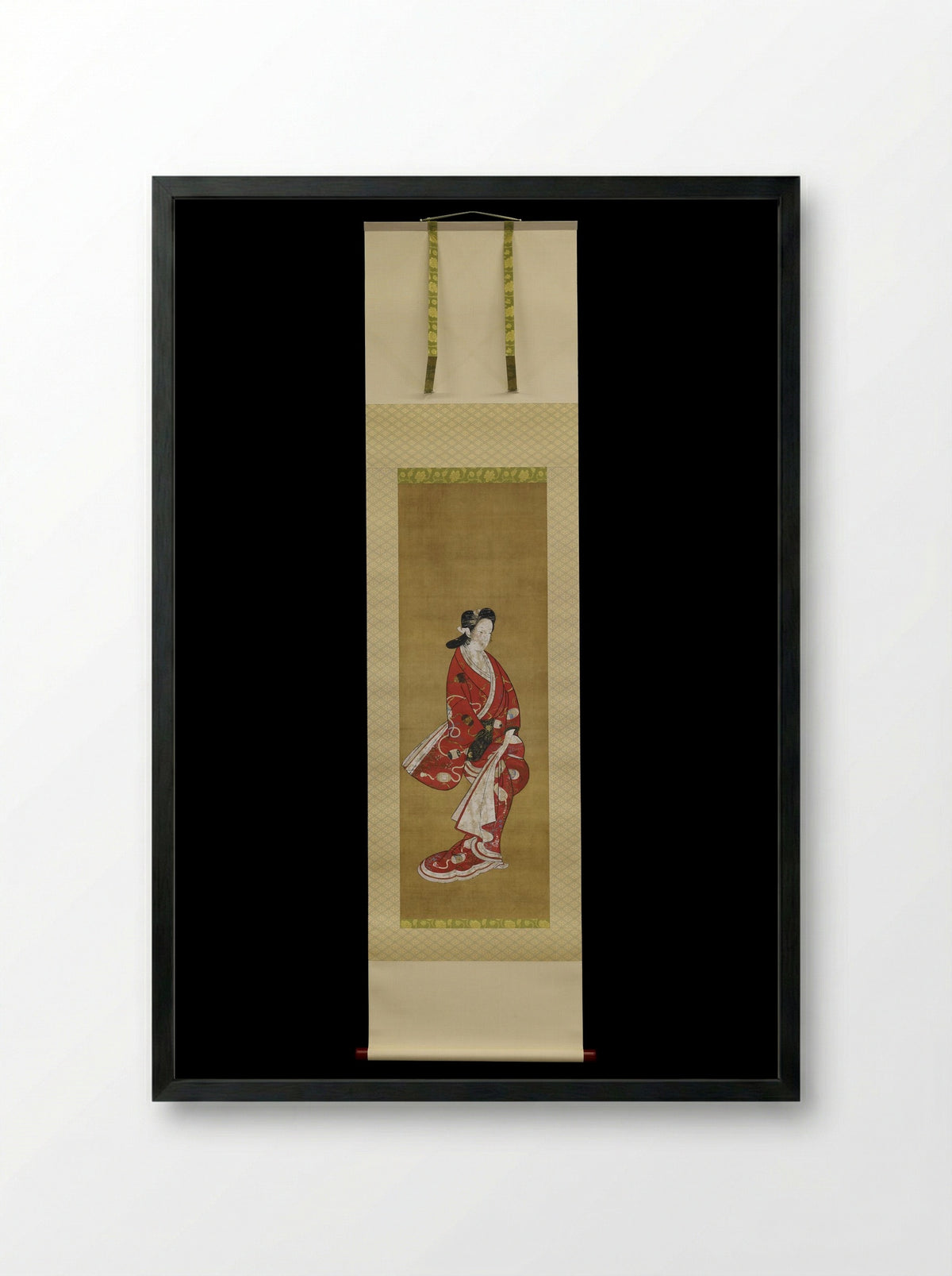 Untitled (Standing Beauty, Hanging Scroll) - Fine Art Print - Framed Print Black