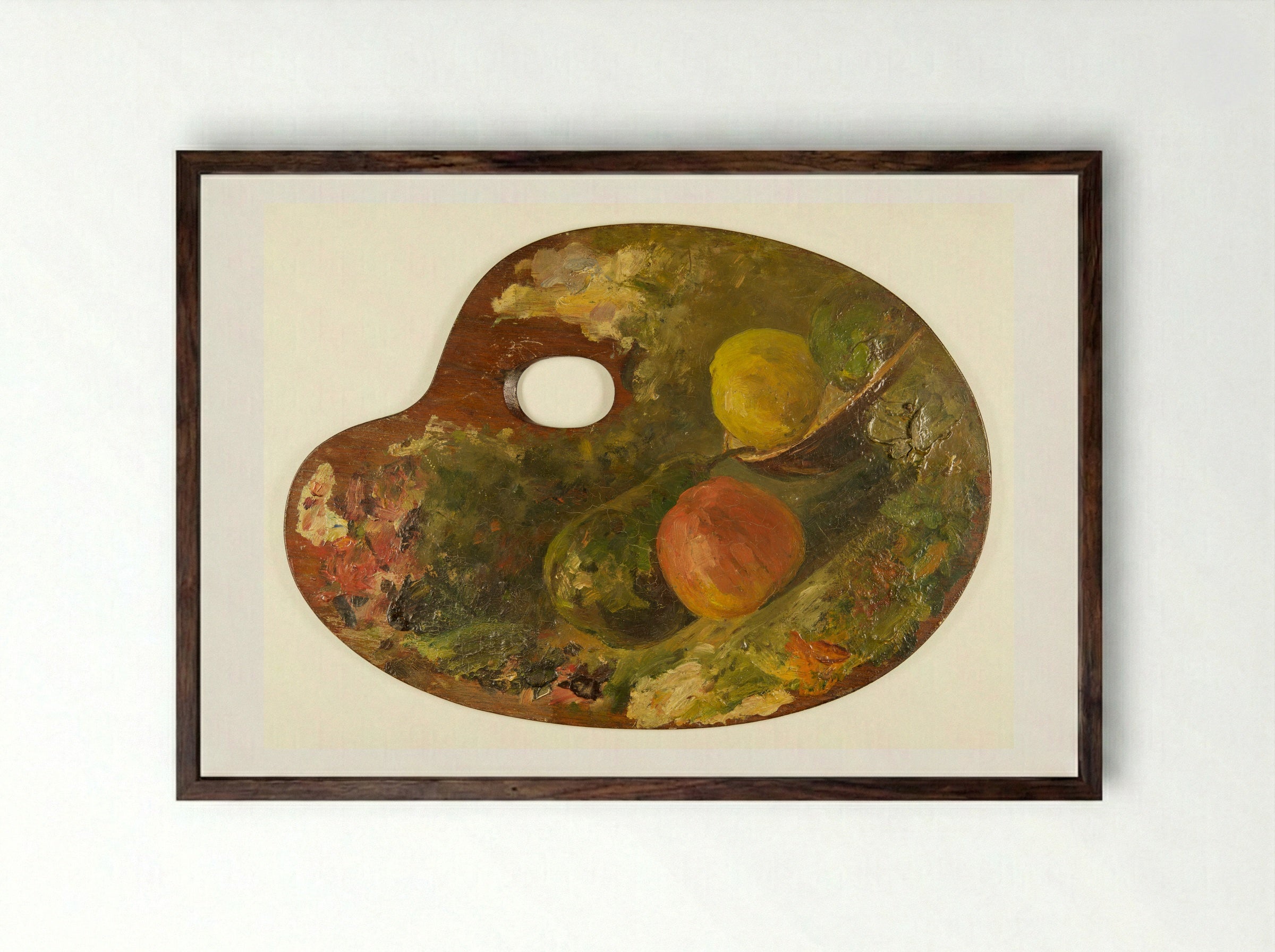 Untitled (Still Life on Artist's Palette) - Carel Nicolaas Storm van 's-Gravesande - Framed Print Dark Wood