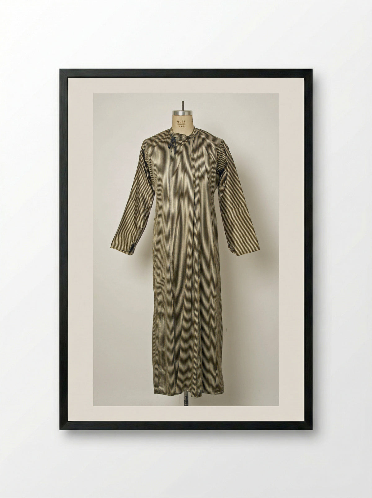 Untitled (Striped Kaftan, Textile Study) - Solis Prints - Framed Print Black