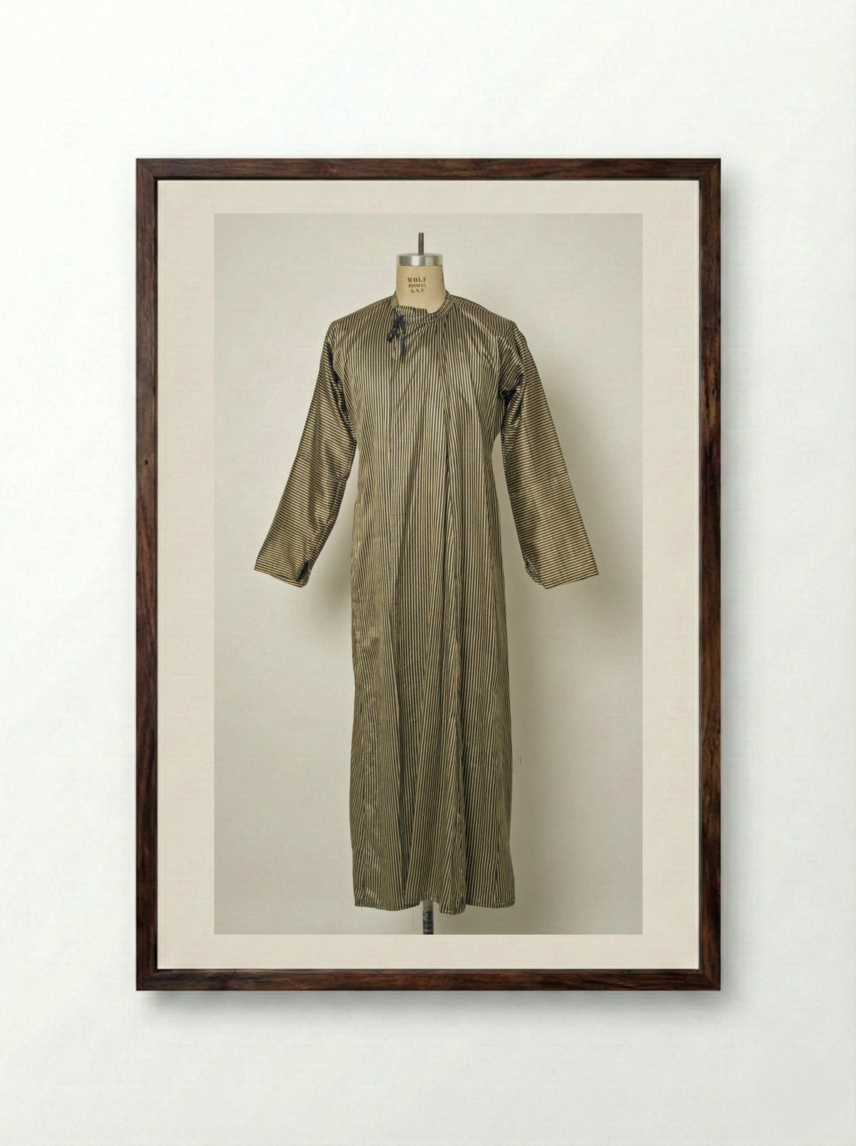 Untitled (Striped Kaftan, Textile Study) - Solis Prints - Framed Print Dark Wood