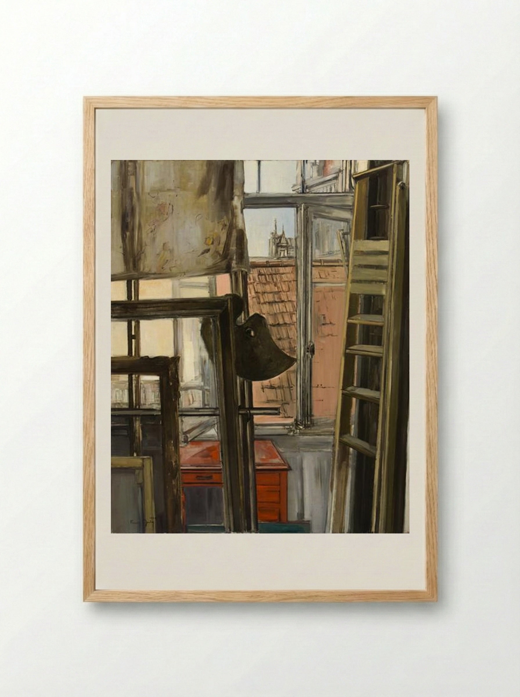 Untitled (Studio Interior with Ladder) - Francis Gruber - Framed Print Wood