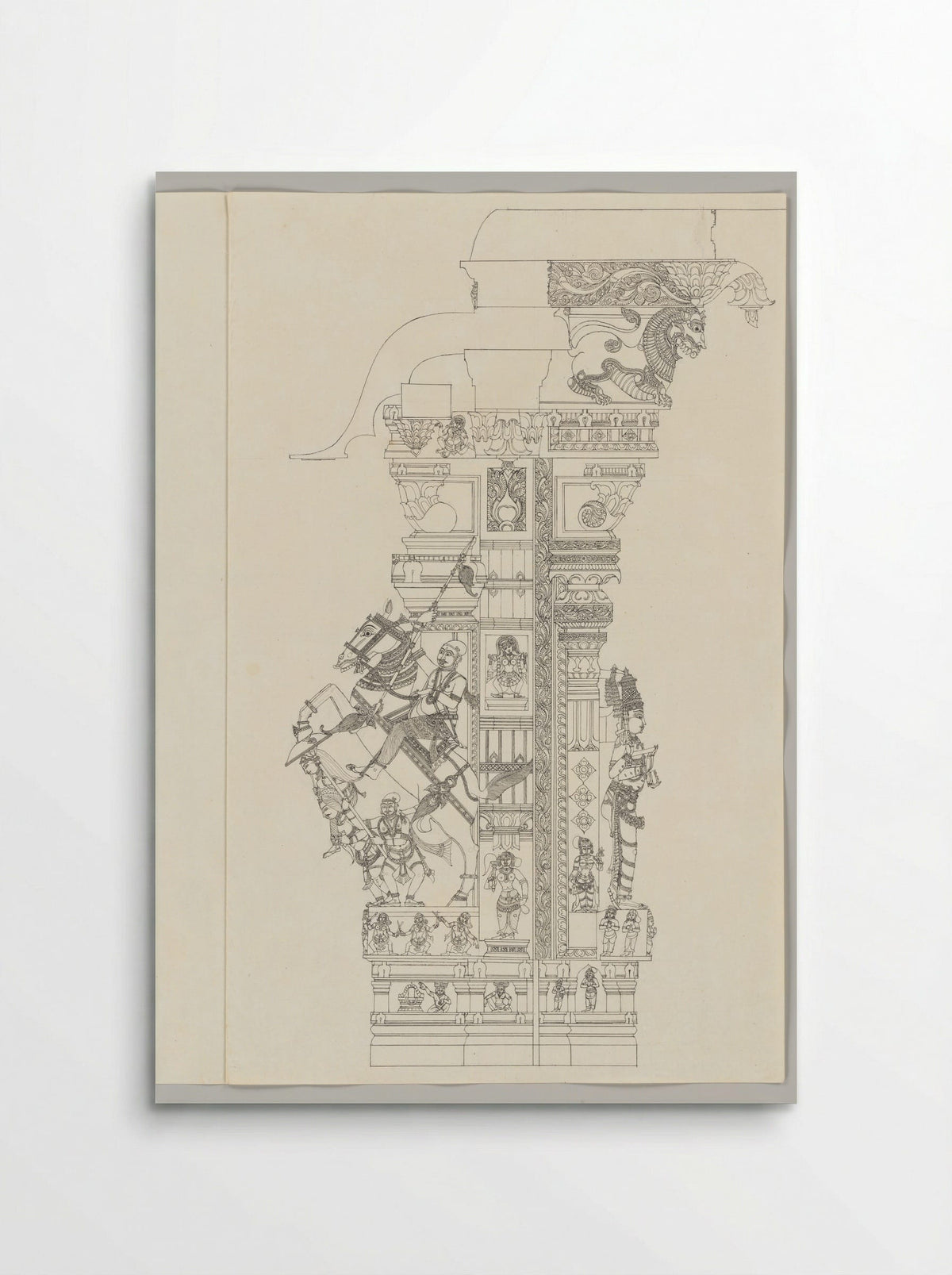 Untitled (Subramanya Equestrian Warrior, Architectural Drawing) - Fine Art Print - Poster