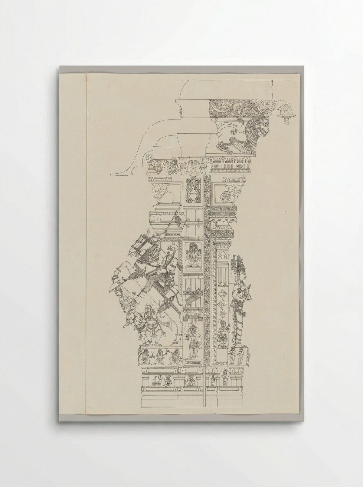 Untitled (Subramanya Equestrian Warrior, Architectural Drawing) - Fine Art Print - Poster