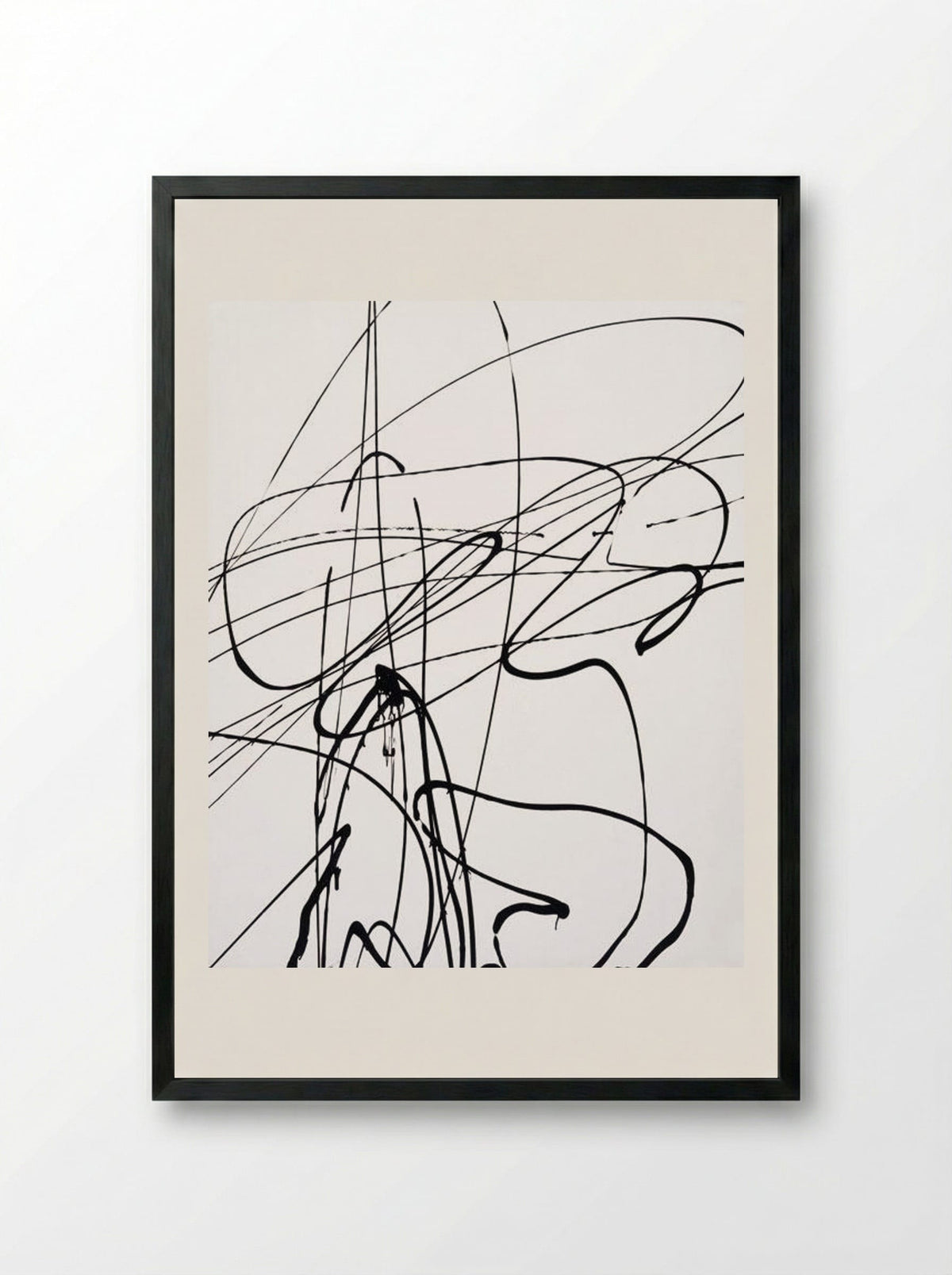 Untitled (T1989-A3) - Hans Hartung - Framed Print Black