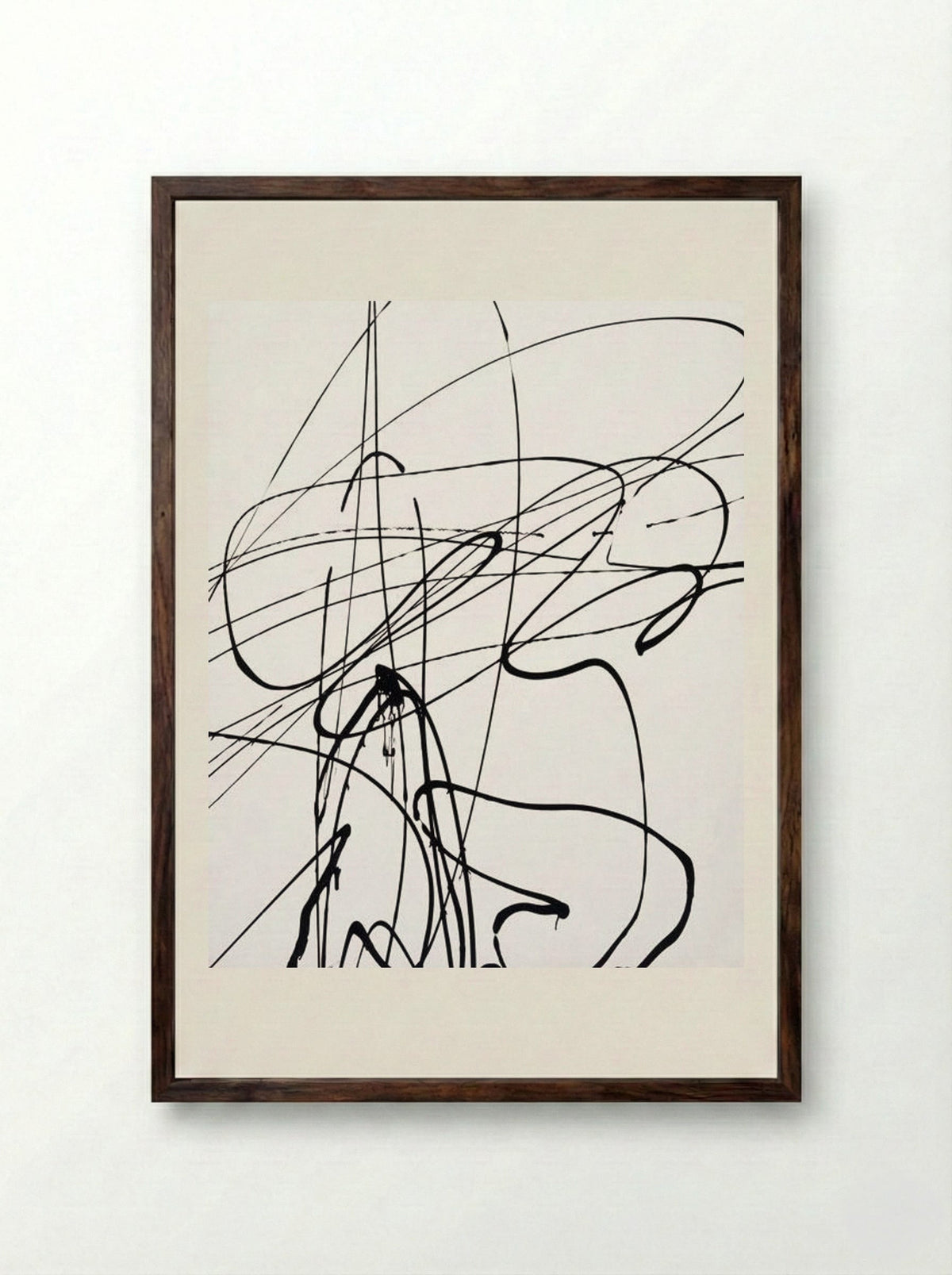 Untitled (T1989-A3) - Hans Hartung - Framed Print Dark Wood