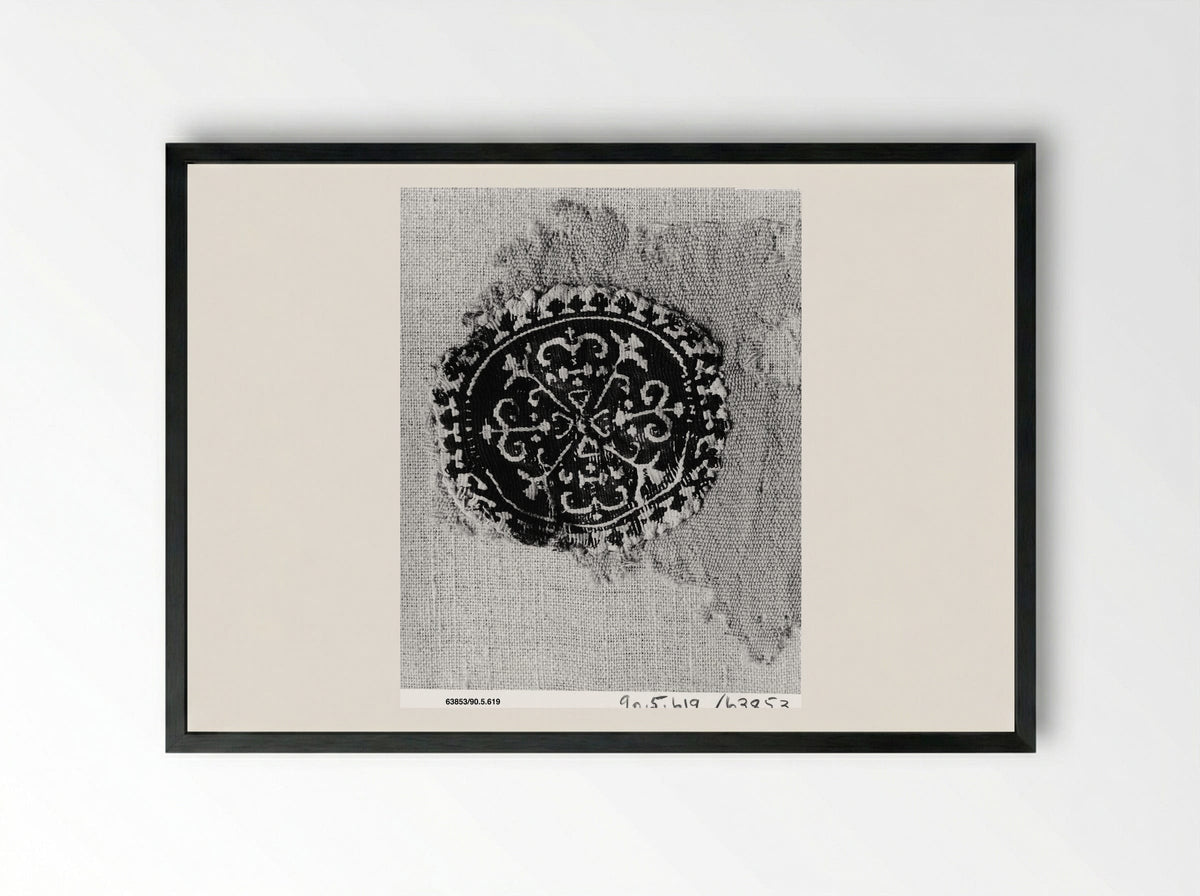 Untitled (Textile Fragment, Coptic Period) - Fine Art Print - Framed Print Black