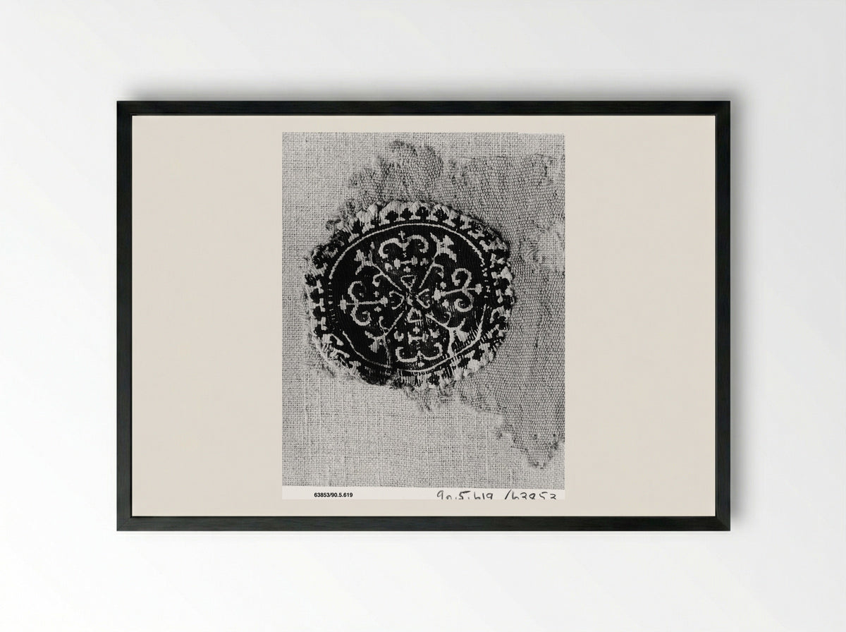 Untitled (Textile Fragment, Coptic Period) - Fine Art Print - Framed Print Black