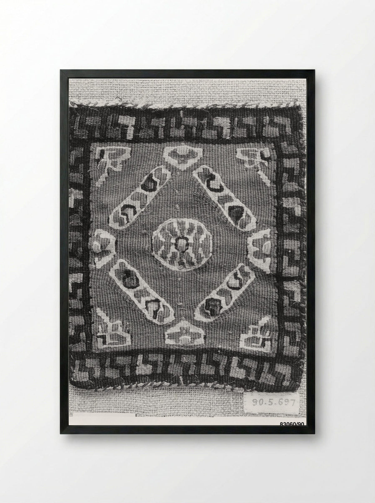 Untitled (Textile Fragment, Coptic Period) - Fine Art Print - Framed Print Black
