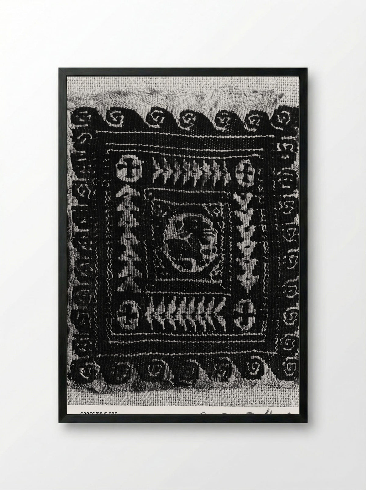 Untitled (Textile Fragment, Coptic Period) - Fine Art Print - Framed Print Black