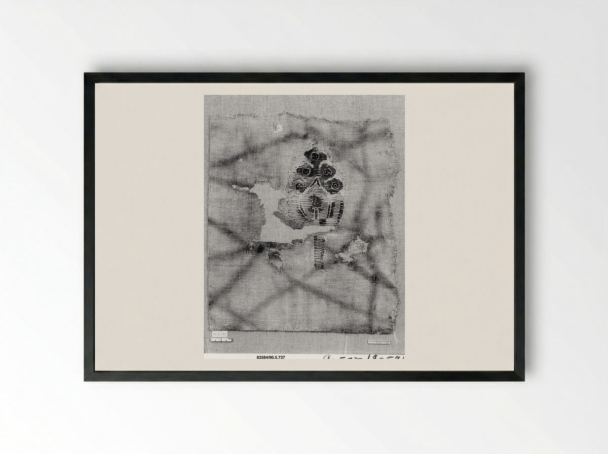 Untitled (Textile Fragment, Coptic Period) - Unknown Artist - Framed Print Black