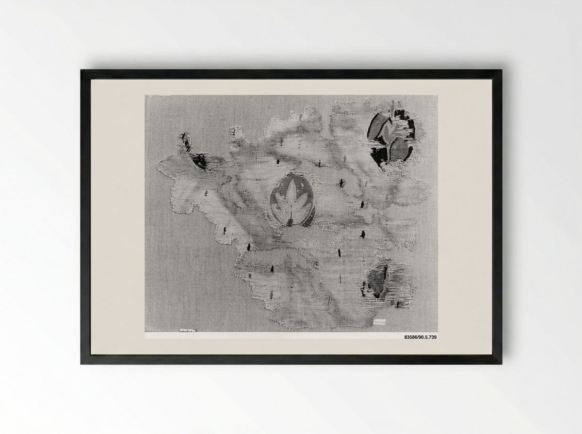 Untitled (Textile Fragment, Coptic Period) - Fine Art Print - Framed Print Black