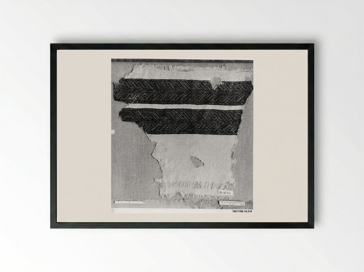 Untitled (Textile Fragment, Coptic Period) - Fine Art Print - Framed Print Black