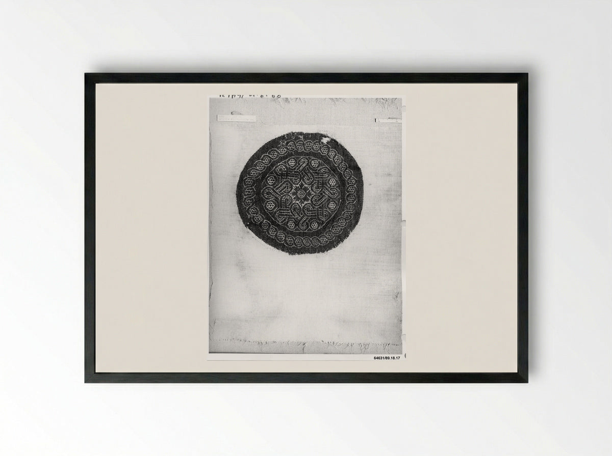 Untitled (Textile Fragment, Coptic Period) - Fine Art Print - Framed Print Black
