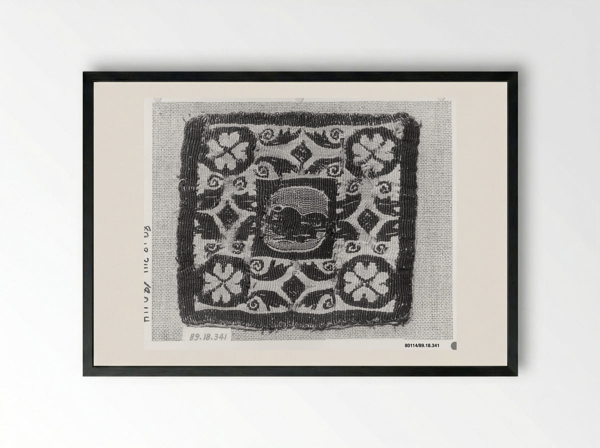 Untitled (Textile Fragment, Coptic Period) - Fine Art Print - Framed Print Black