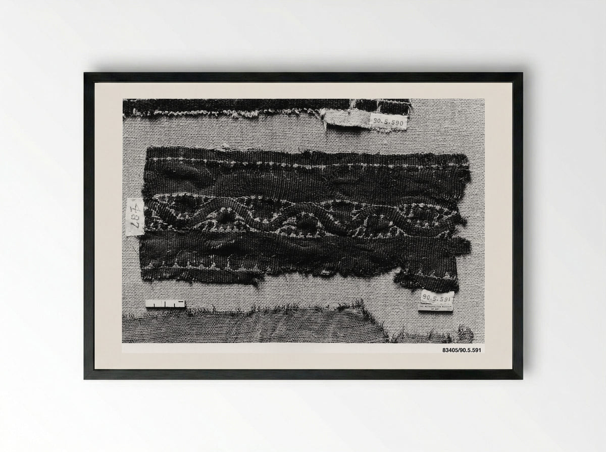 Untitled (Textile Fragment, Coptic Period) - Fine Art Print - Framed Print Black