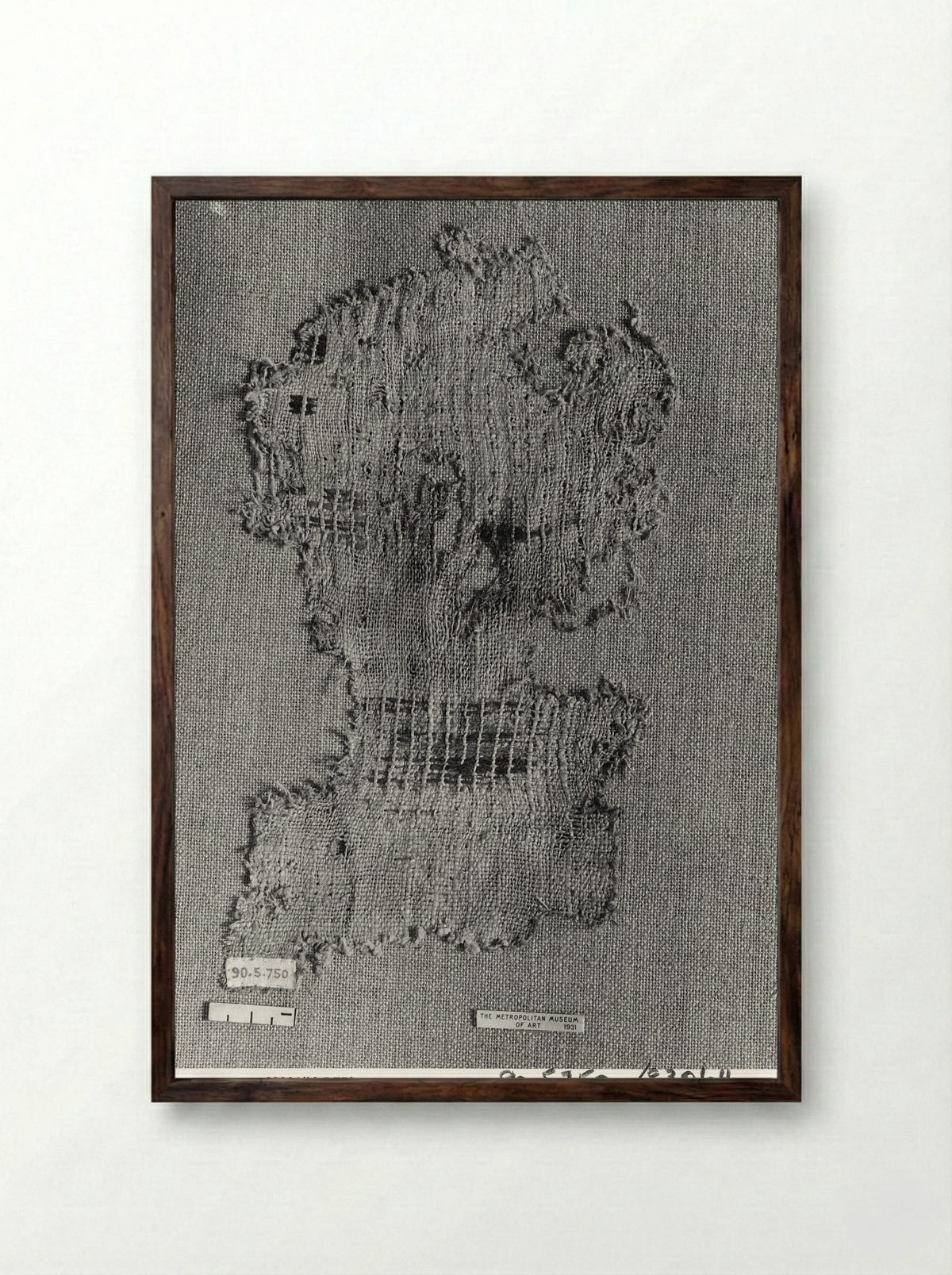 Untitled (Textile Fragment, Coptic Period) - Fine Art Print - Framed Print Dark Wood
