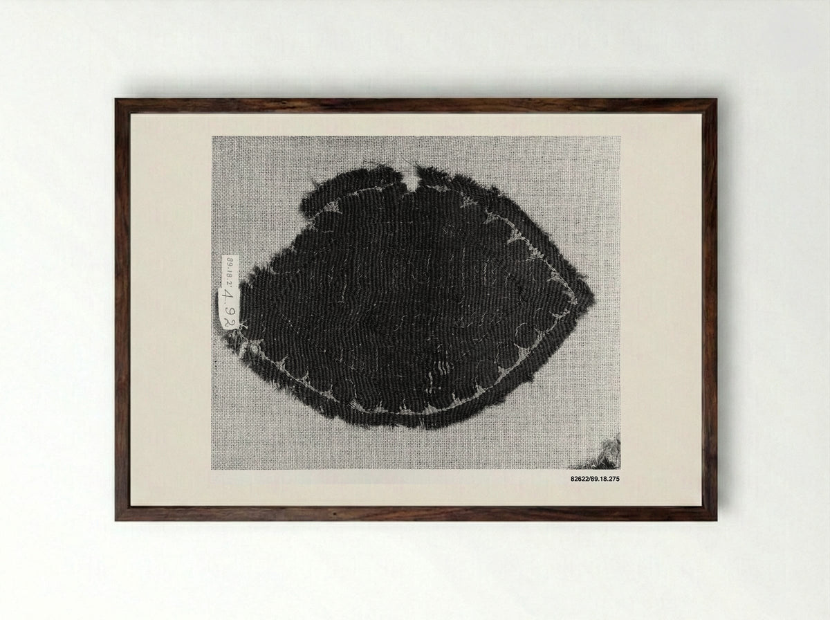 Untitled (Textile Fragment, Coptic Period) - Fine Art Print - Framed Print Dark Wood