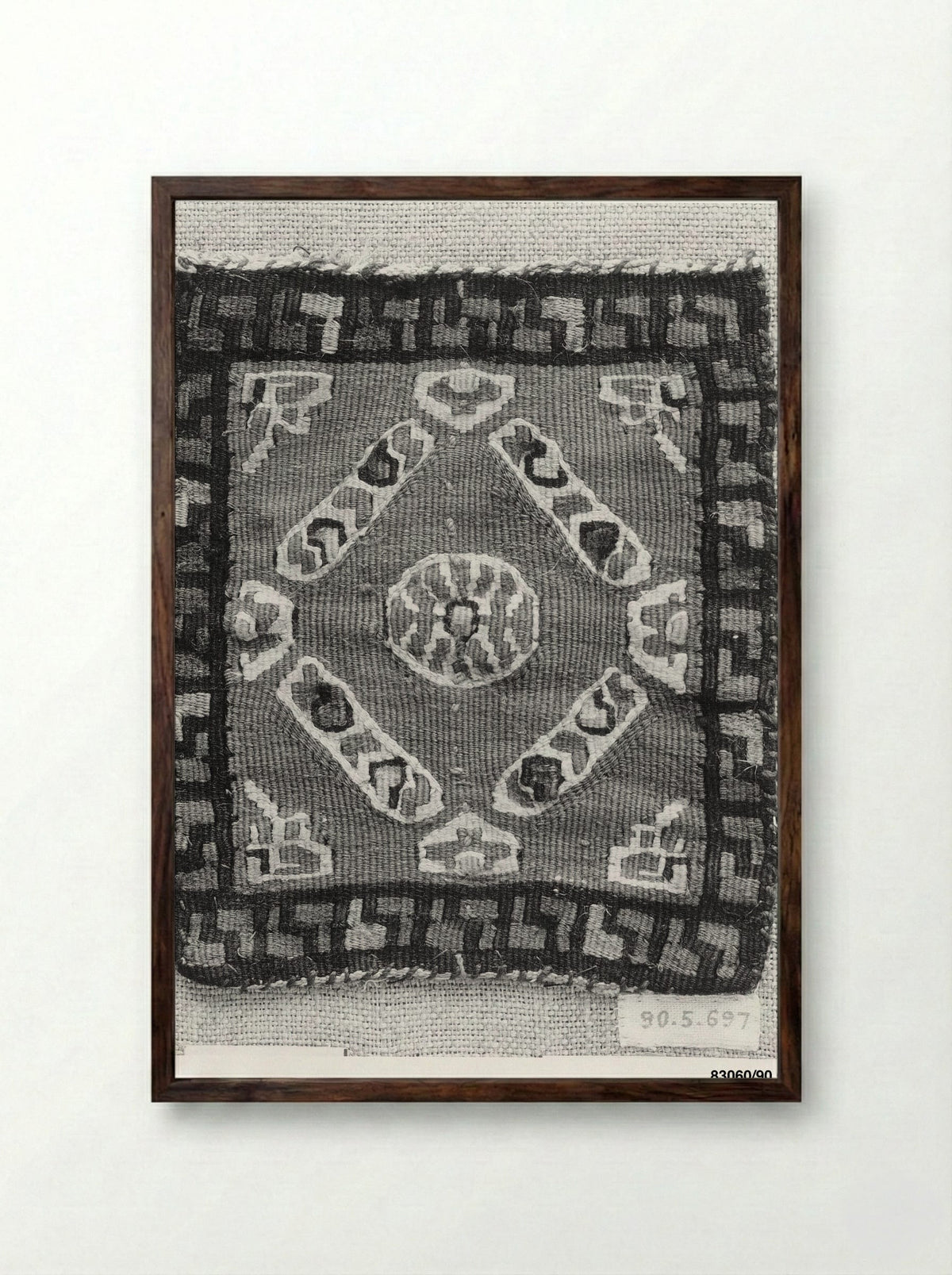 Untitled (Textile Fragment, Coptic Period) - Fine Art Print - Framed Print Dark Wood