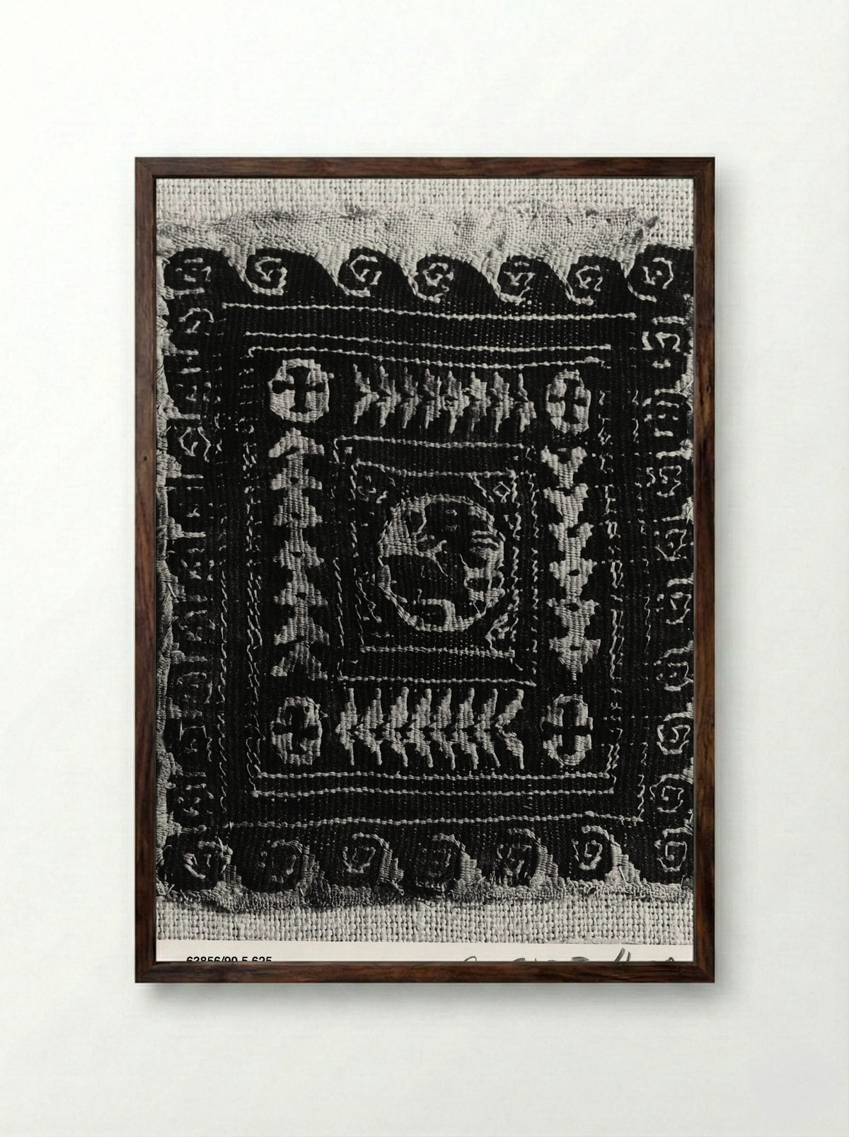 Untitled (Textile Fragment, Coptic Period) - Fine Art Print - Framed Print Dark Wood