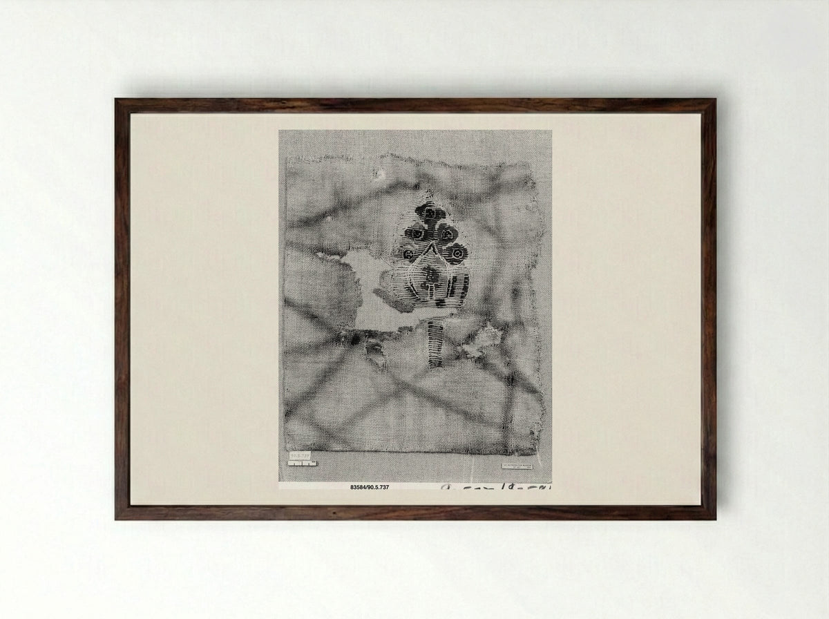 Untitled (Textile Fragment, Coptic Period) - Unknown Artist - Framed Print Dark Wood
