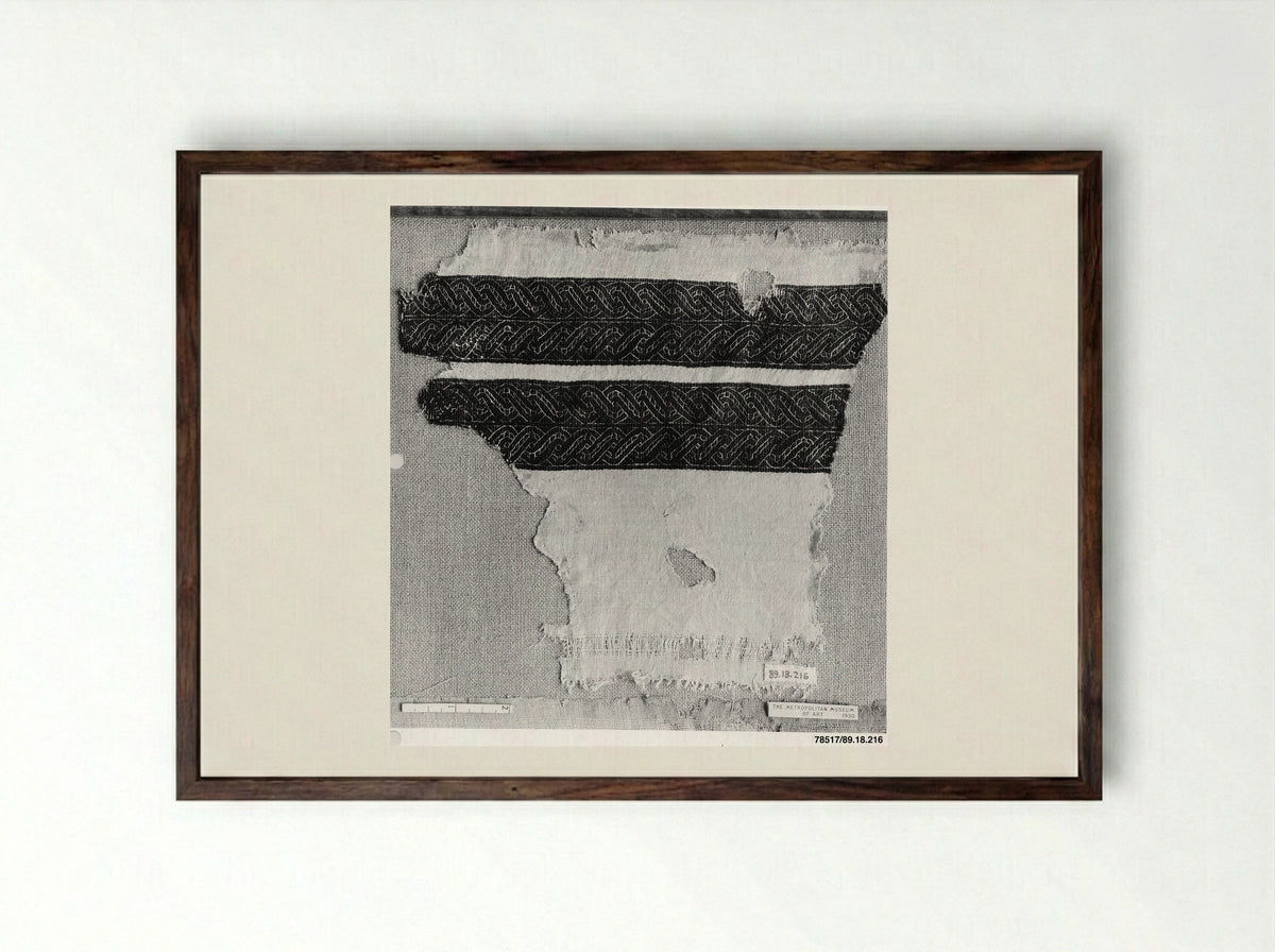 Untitled (Textile Fragment, Coptic Period) - Fine Art Print - Framed Print Dark Wood