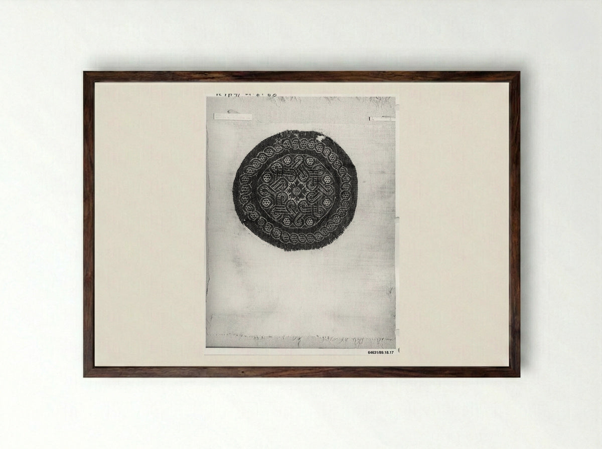 Untitled (Textile Fragment, Coptic Period) - Fine Art Print - Framed Print Dark Wood