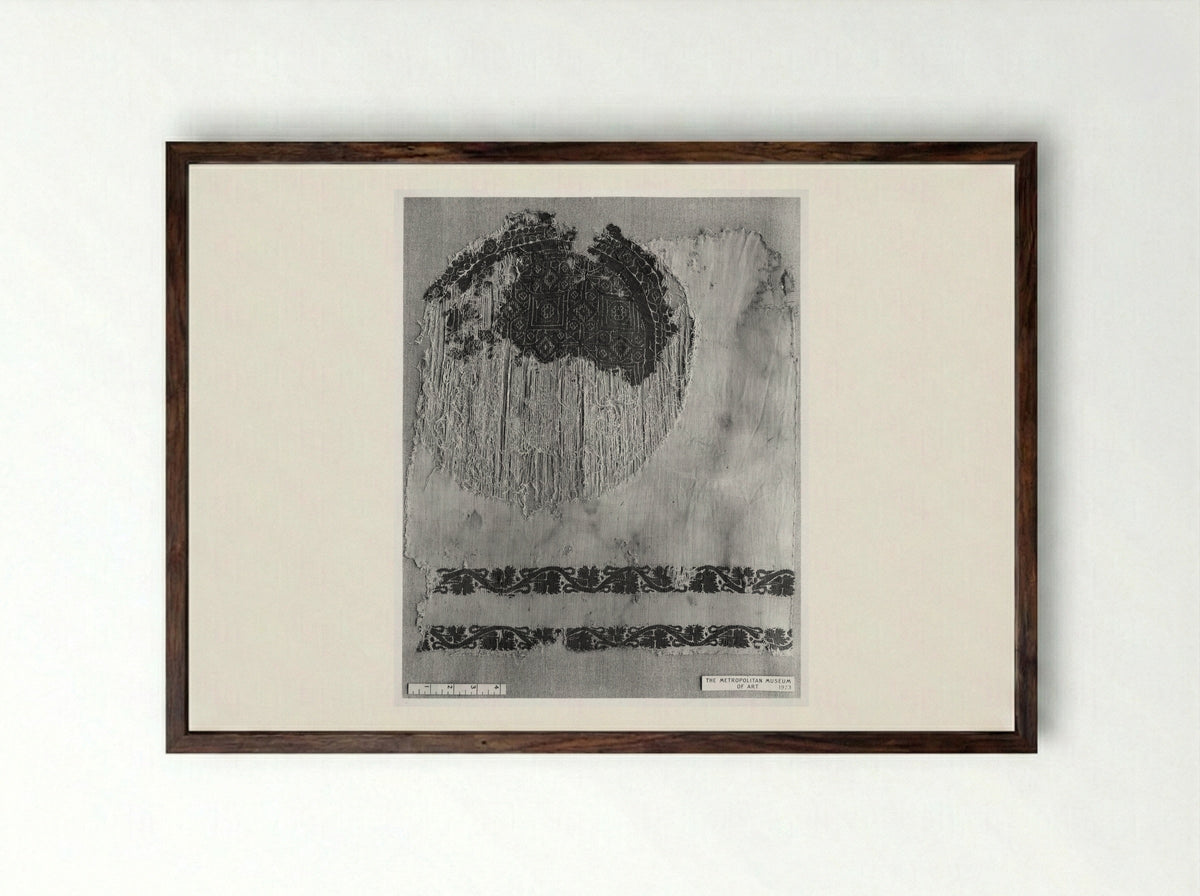 Untitled (Textile Fragment, Coptic Period) - Fine Art Print - Framed Print Dark Wood