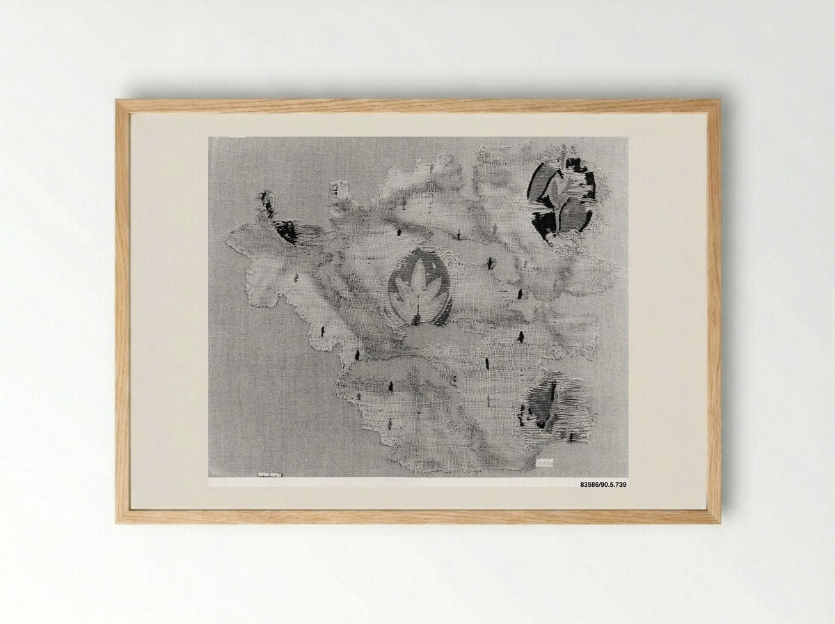 Untitled (Textile Fragment, Coptic Period) - Fine Art Print - Framed Print Wood