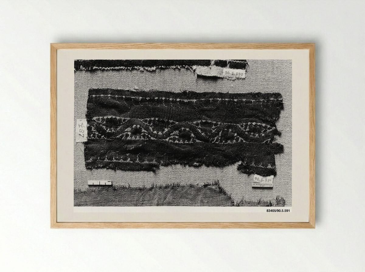 Untitled (Textile Fragment, Coptic Period) - Fine Art Print - Framed Print Wood