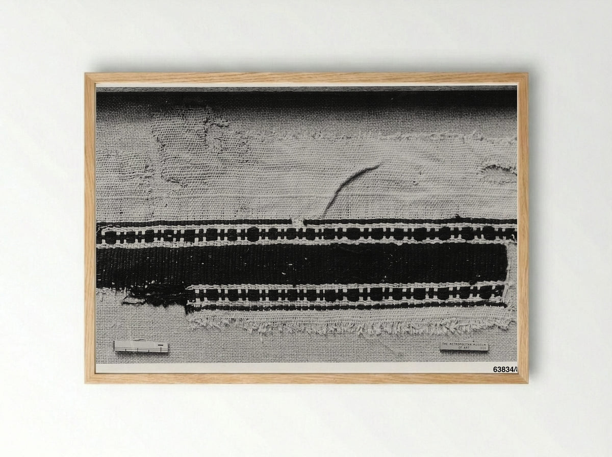 Untitled (Textile Fragment, Embroidery on Linen) - Fine Art Print - Framed Print Wood