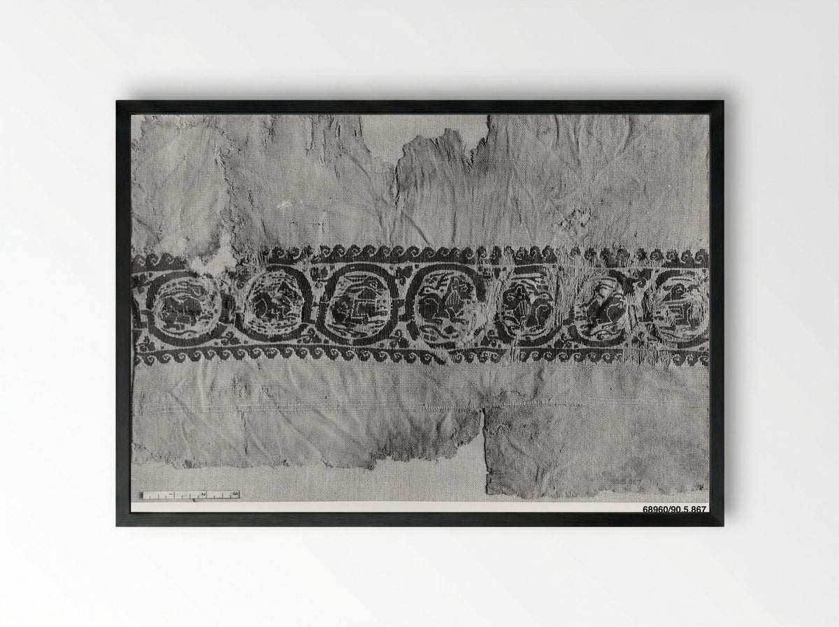 Untitled (Textile Fragment, Linen) - Fine Art Print - Framed Print Black
