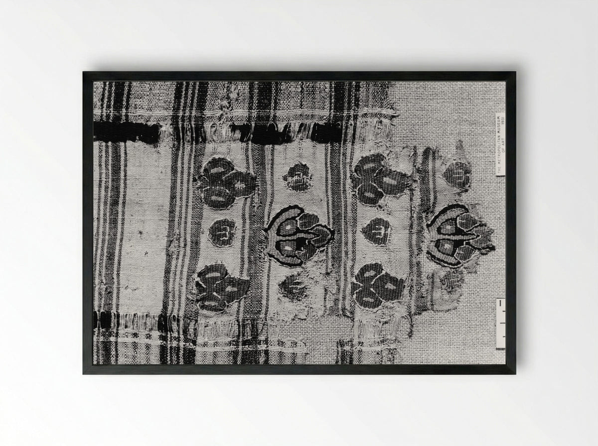 Untitled (Textile Fragment, Linen) - Fine Art Print - Framed Print Black
