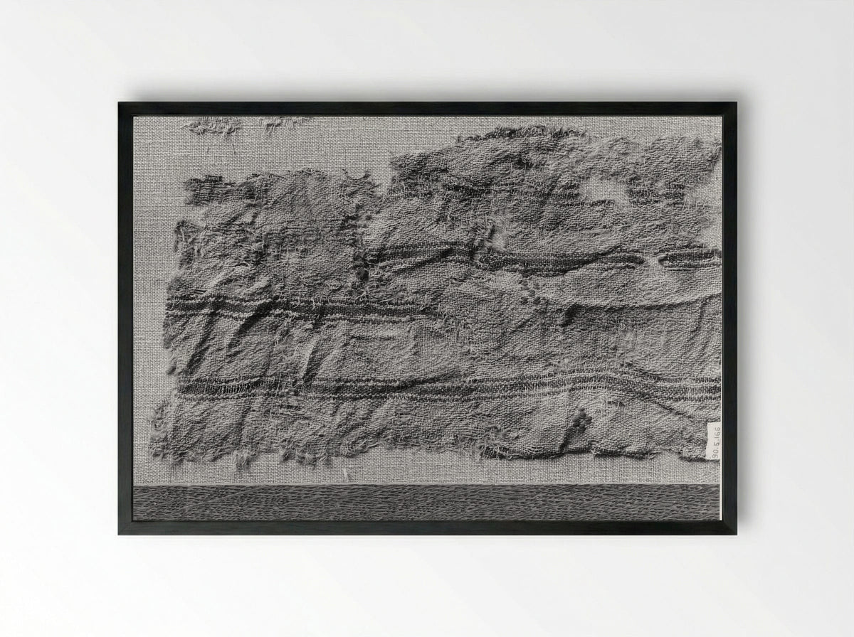 Untitled (Textile Fragment, Linen) - Fine Art Print - Framed Print Black
