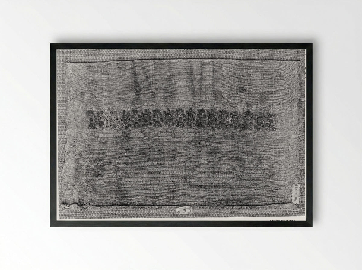 Untitled (Textile Fragment, Linen) - Fine Art Print - Framed Print Black